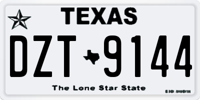 TX license plate DZT9144