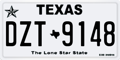 TX license plate DZT9148