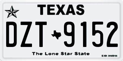 TX license plate DZT9152