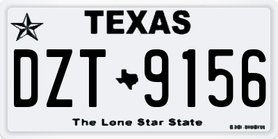 TX license plate DZT9156