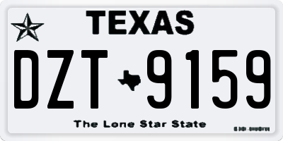 TX license plate DZT9159