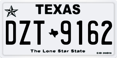 TX license plate DZT9162