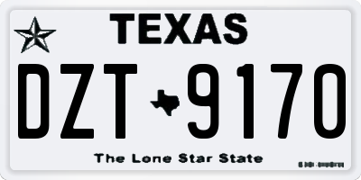 TX license plate DZT9170