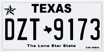 TX license plate DZT9173