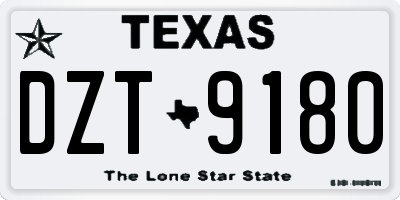 TX license plate DZT9180
