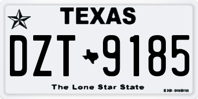TX license plate DZT9185