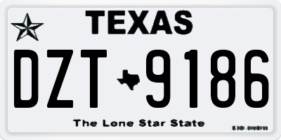 TX license plate DZT9186