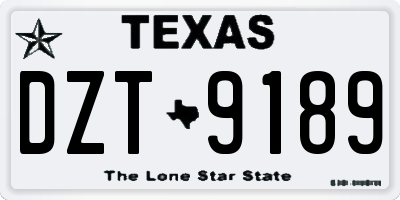 TX license plate DZT9189