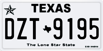 TX license plate DZT9195