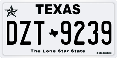 TX license plate DZT9239