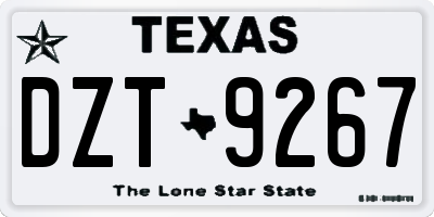 TX license plate DZT9267