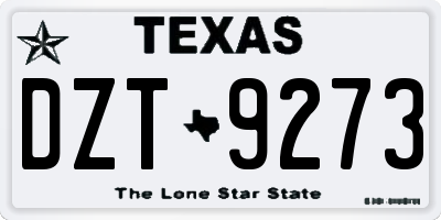 TX license plate DZT9273