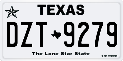 TX license plate DZT9279