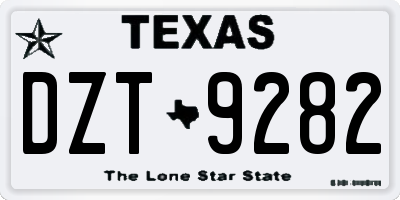TX license plate DZT9282