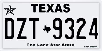 TX license plate DZT9324