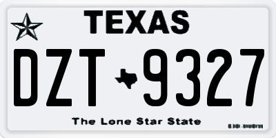 TX license plate DZT9327