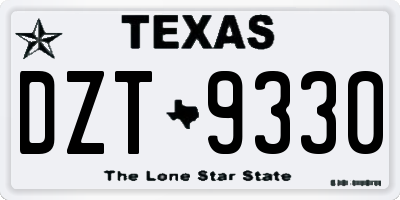 TX license plate DZT9330