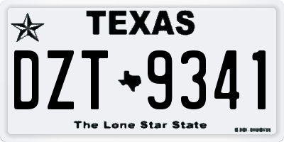 TX license plate DZT9341