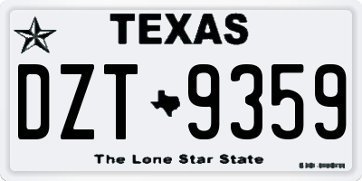 TX license plate DZT9359