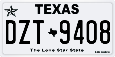 TX license plate DZT9408