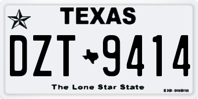 TX license plate DZT9414