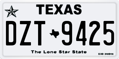 TX license plate DZT9425