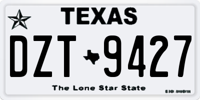 TX license plate DZT9427