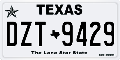 TX license plate DZT9429