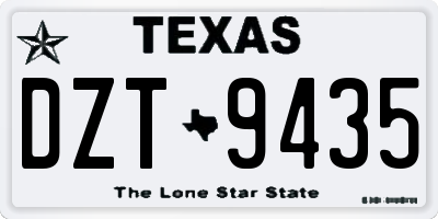 TX license plate DZT9435