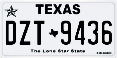 TX license plate DZT9436
