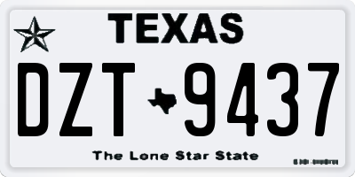 TX license plate DZT9437