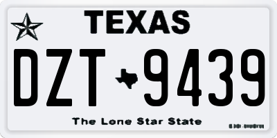 TX license plate DZT9439