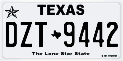 TX license plate DZT9442