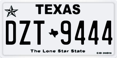TX license plate DZT9444