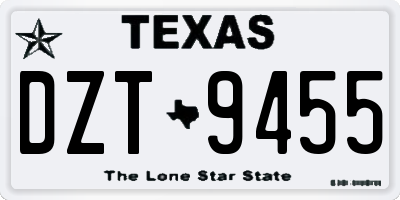 TX license plate DZT9455