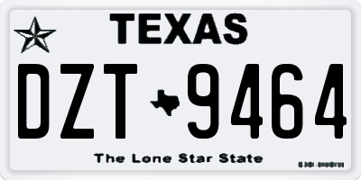 TX license plate DZT9464