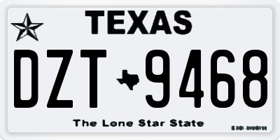 TX license plate DZT9468