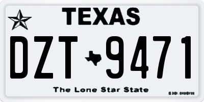 TX license plate DZT9471