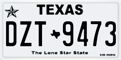 TX license plate DZT9473
