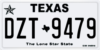 TX license plate DZT9479