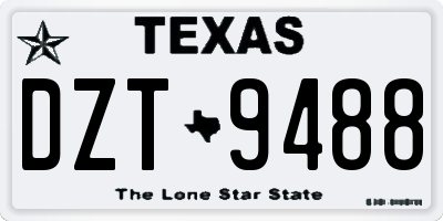 TX license plate DZT9488