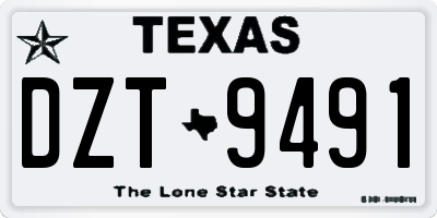 TX license plate DZT9491