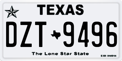 TX license plate DZT9496
