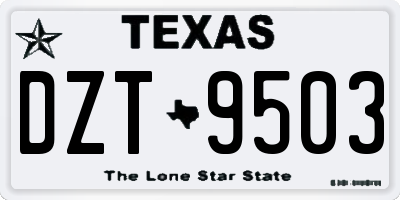TX license plate DZT9503