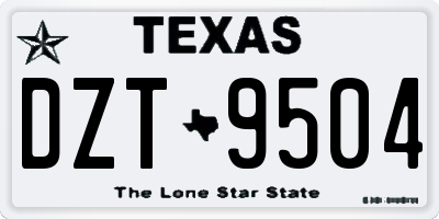 TX license plate DZT9504