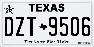 TX license plate DZT9506