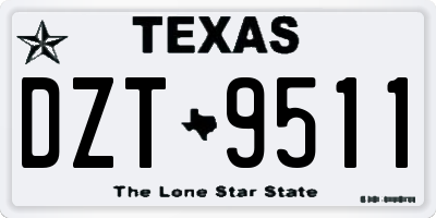 TX license plate DZT9511
