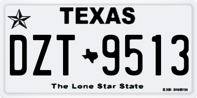 TX license plate DZT9513