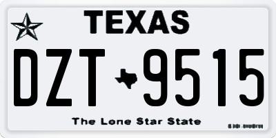 TX license plate DZT9515