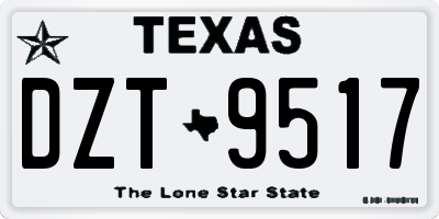 TX license plate DZT9517